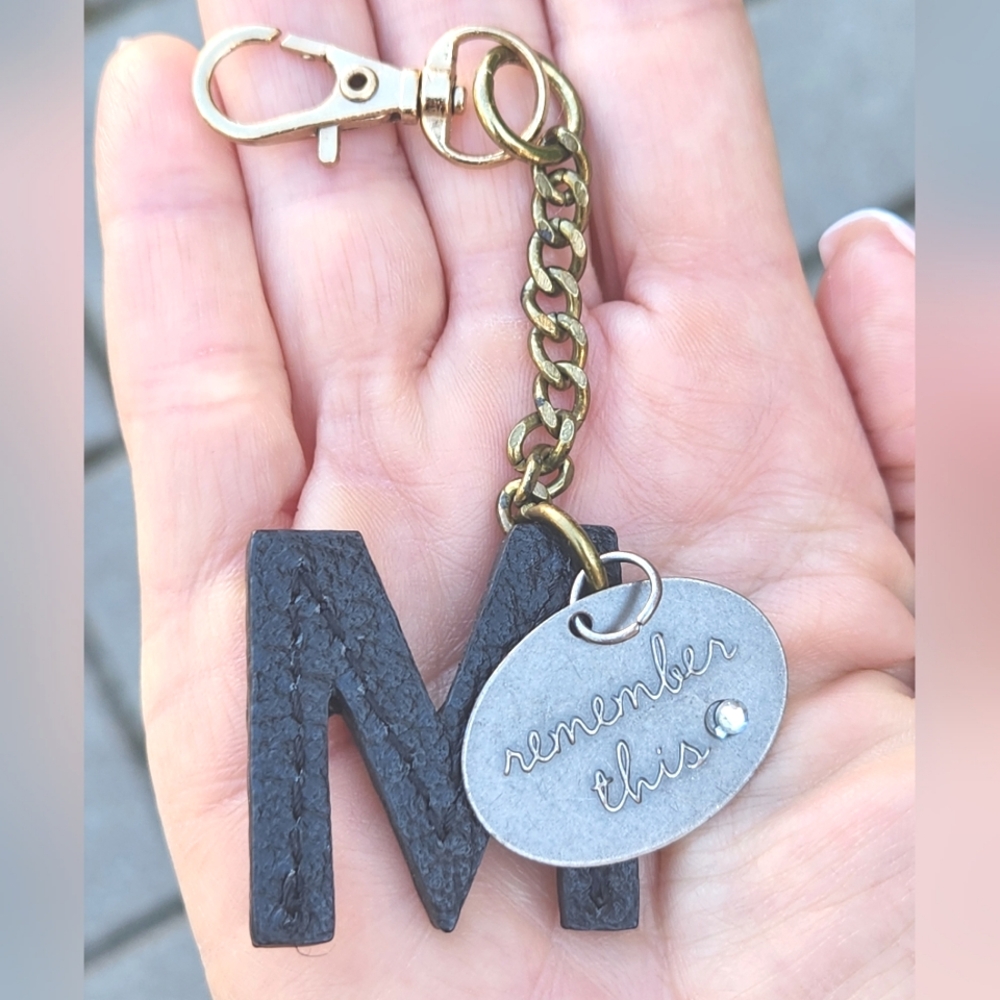 Anthropologie Initial M "Remember This" Purse Charm